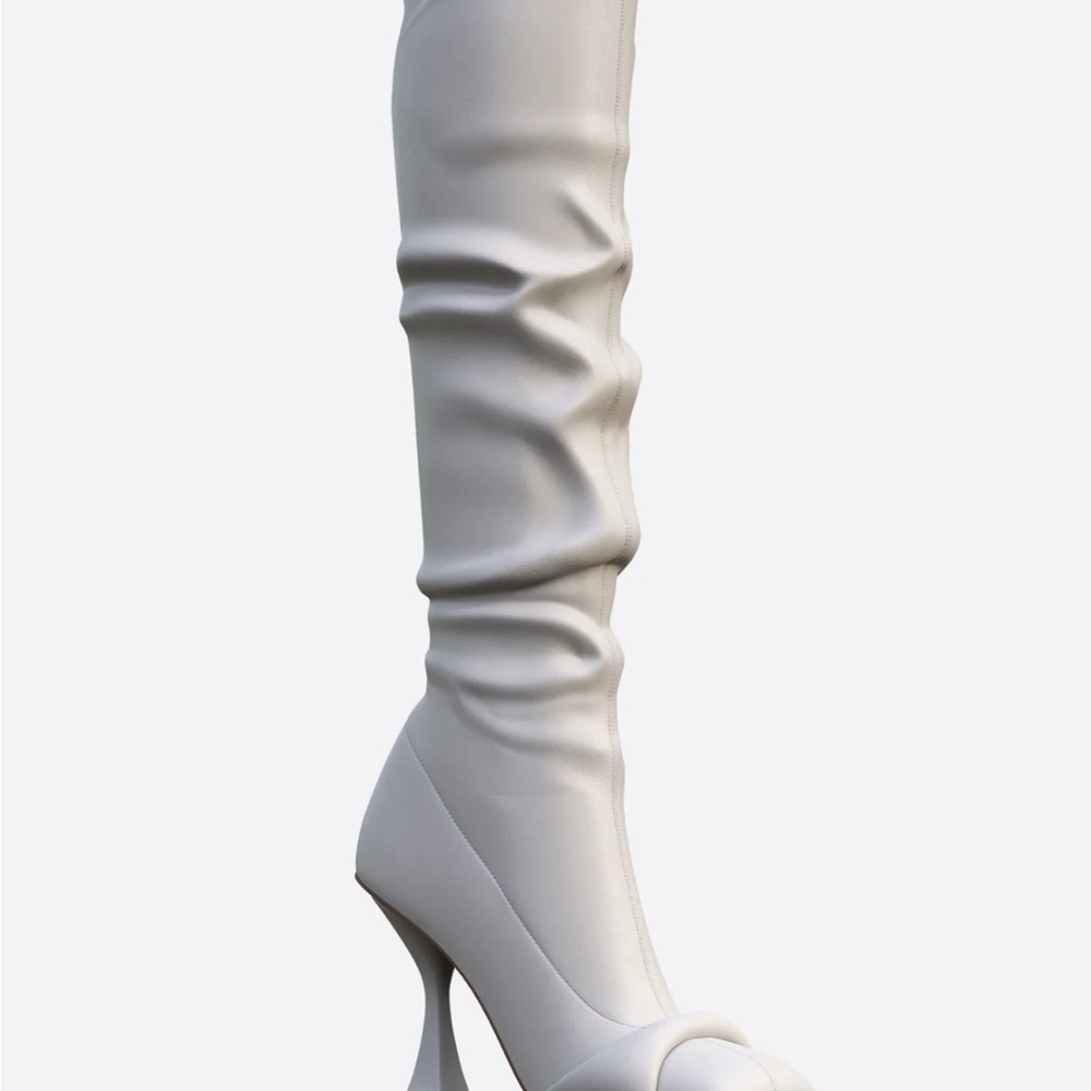 Elegant White Knee-High Women's Boots